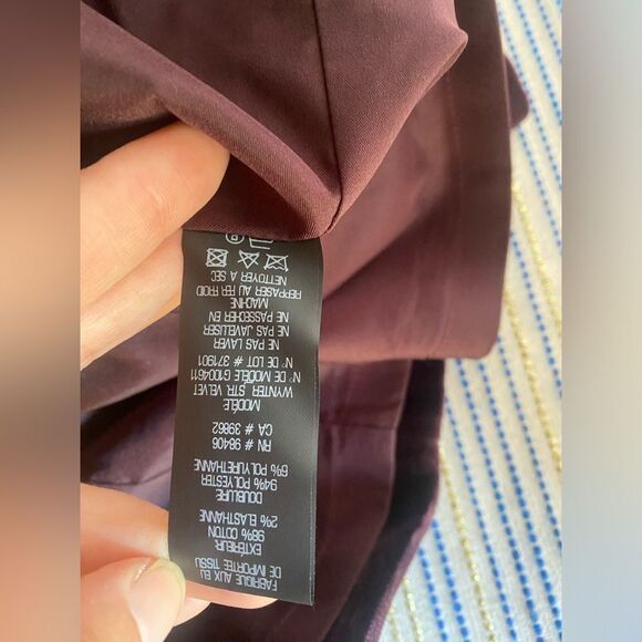 Theory Mini Dress Size 4 Wine  Velvet Long Sleeve Lined - Picture 10 of 15